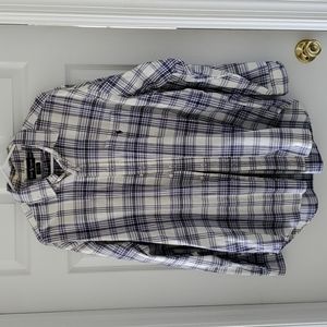 Men's long sleeve Ralph Lauren button down shirt. XL. Blue and white plaid.